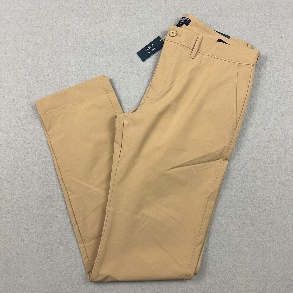 J.Crew Pants Men 32 Beige Solid  Slim Tech Chino Flex Performance Breathable